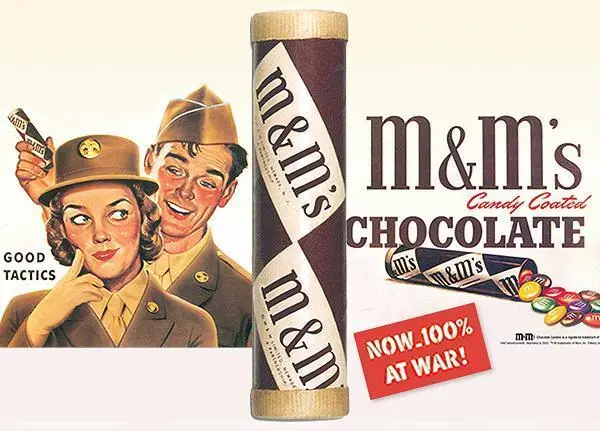 Antiga-campanha-publicitaria-de-MMs Você sabia? Os M&Ms salvaram soldados na Segunda Guerra